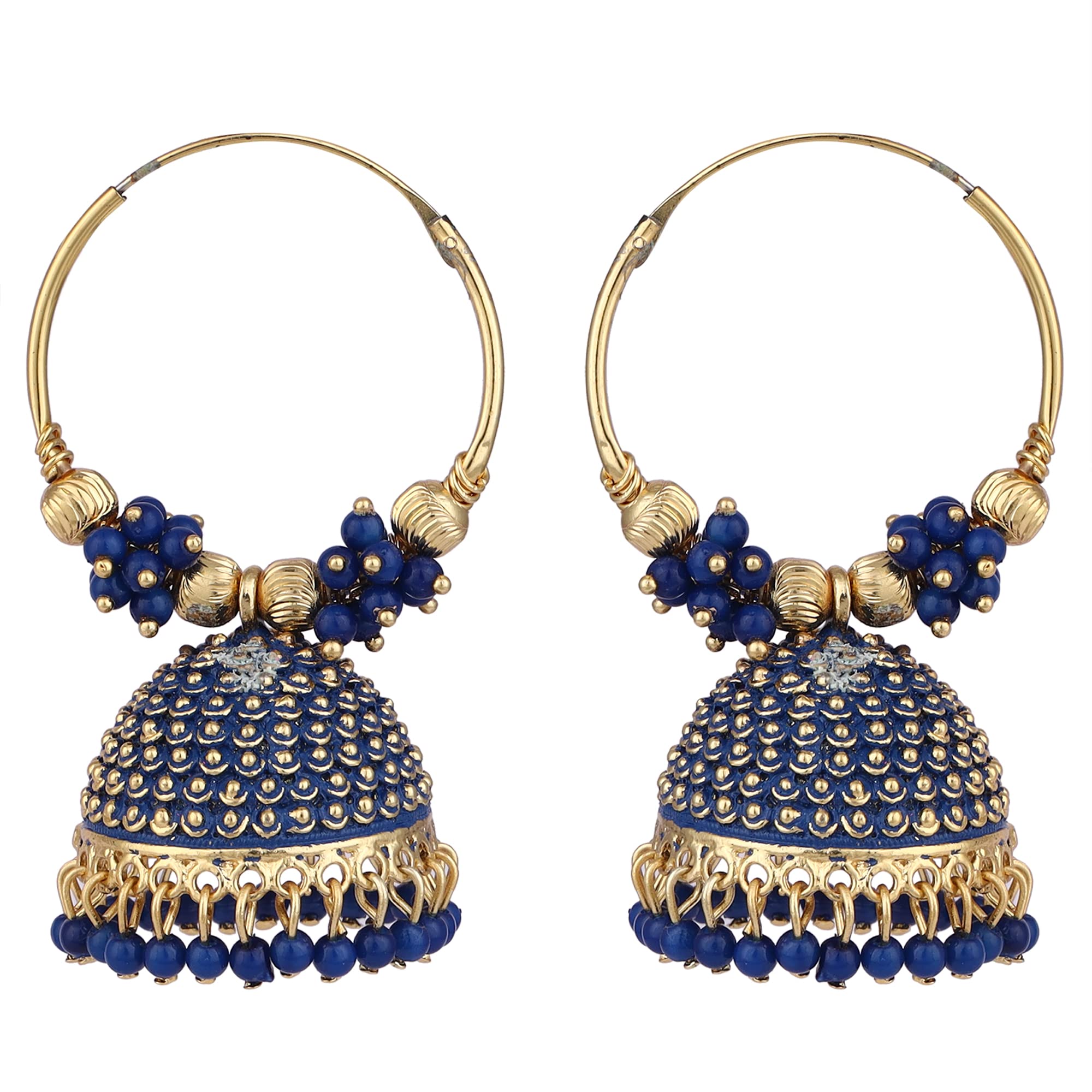 Styylo Fashion Womens Traditional Enameled Jhumka And Hoop Bali Earring (Blue) (B09MZ3VHQD) Amazon Price History, Amazon Price Tracker