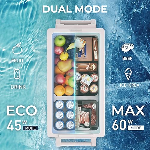 Miniatura 5 de Euhomy - Refrigerador de automóvil 12 voltios 45L 48 qt refrigerador RV con 1224 V CC y 120-240 V CA refrigerador y congelador para automóvil