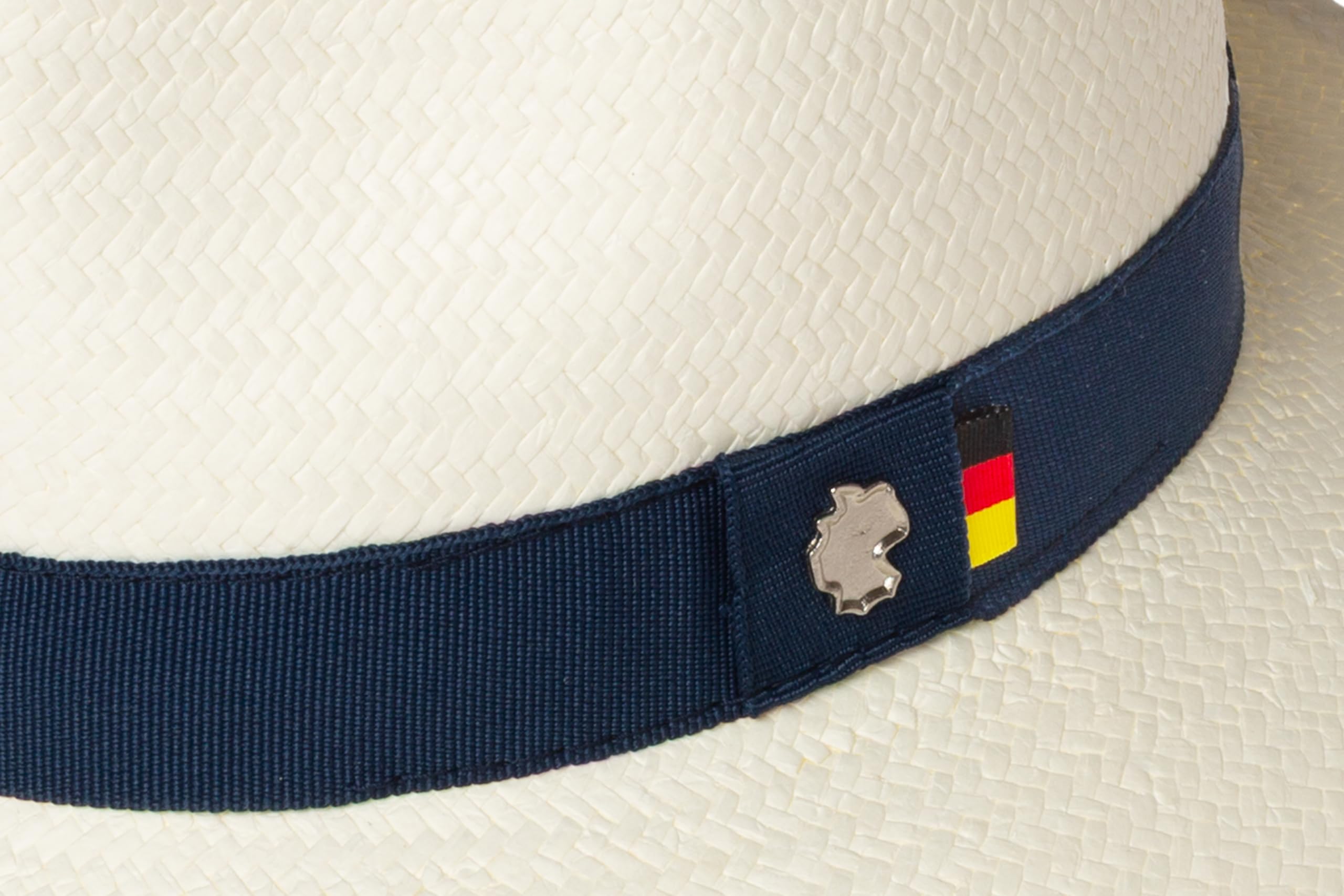 Patriia Panamahut mit Deutscher Flagge handgefertigt Strohhut für Herren Damen