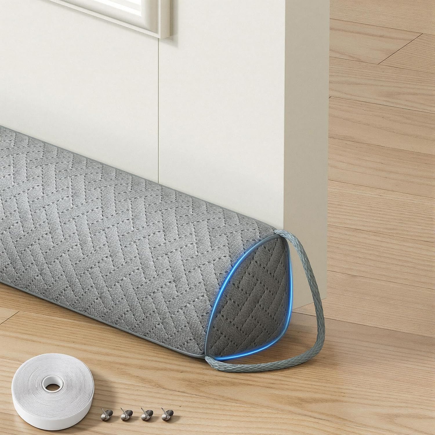 MAGZO Door Draft Stopper for Bottom of Door 36 Inches, Velour Gray