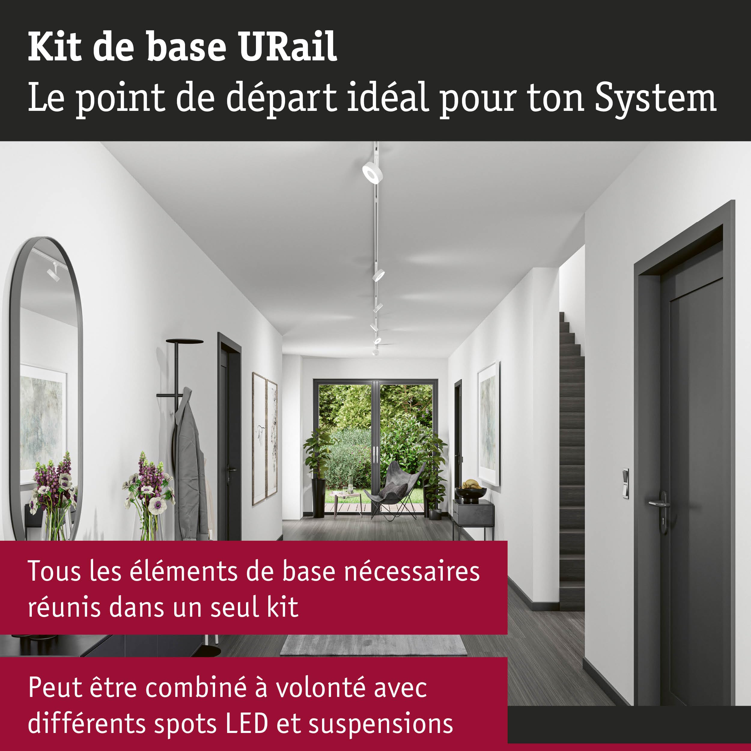 Paulmann 95701 URail Rail Kit de base 230V Blanc signal