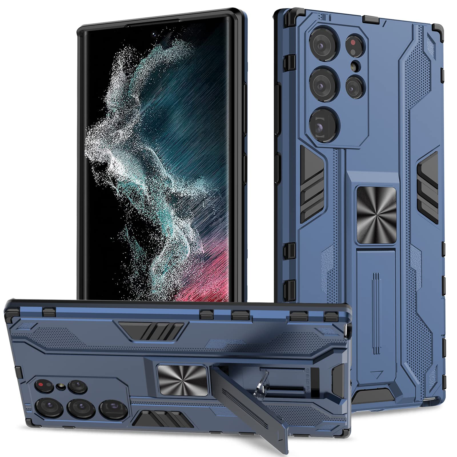Funda para Samsung Galaxy A13 4G con Cristal Templado Protector Pantalla, Carcasa Antigolpes con Soporte anular metálico, Case Protectora de Grado Militar, Negro — view 135