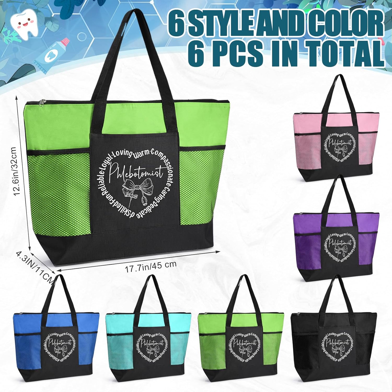 Phlebotomist Recognition Week Gifts Bulk Phlebotomist Technician Tote Bag Essentials Thank You Gifts for PT Nurse - Image 4