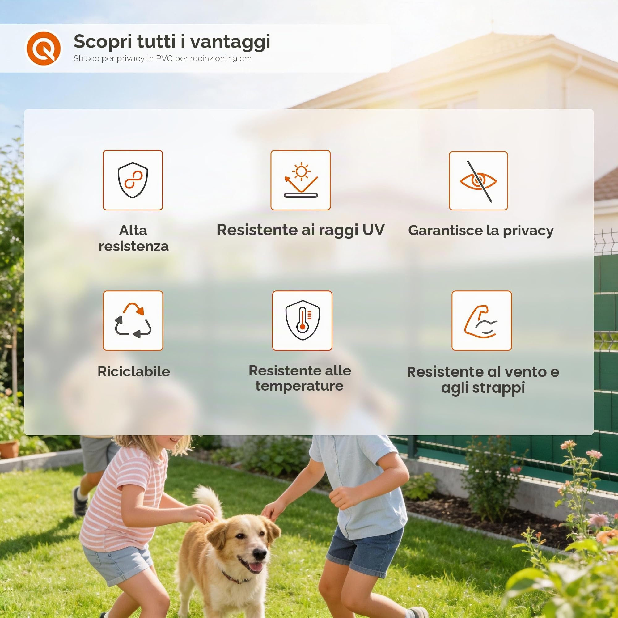 Quest Striscia Frangivista PVC Rigido 19 cm - Marrone, 26 m | Paravento per recinzione a doppia asta, per giardino, balcone e terrazza, resistente ai raggi UV, 900 g/m2, tutela la privacy