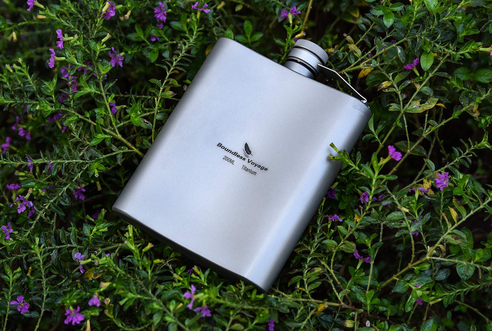 iBasingo 200ml Ensemble De Tasses à Sake en Fiole De Titane avec Entonnoir, Camping en Plein Air Flacon De Whisky Alcool, Tasse à Vin Flagon