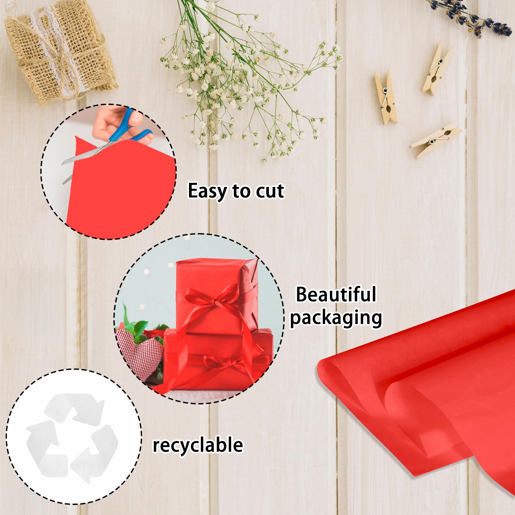 PINWATT Papel de seda rojo para bolsas de regalo, 1000 hojas de papel de seda de 20 x 30 pulgadas, papel de embalaje rojo a granel para envolver regalos, manualidades, relleno de flores, San Valentín,