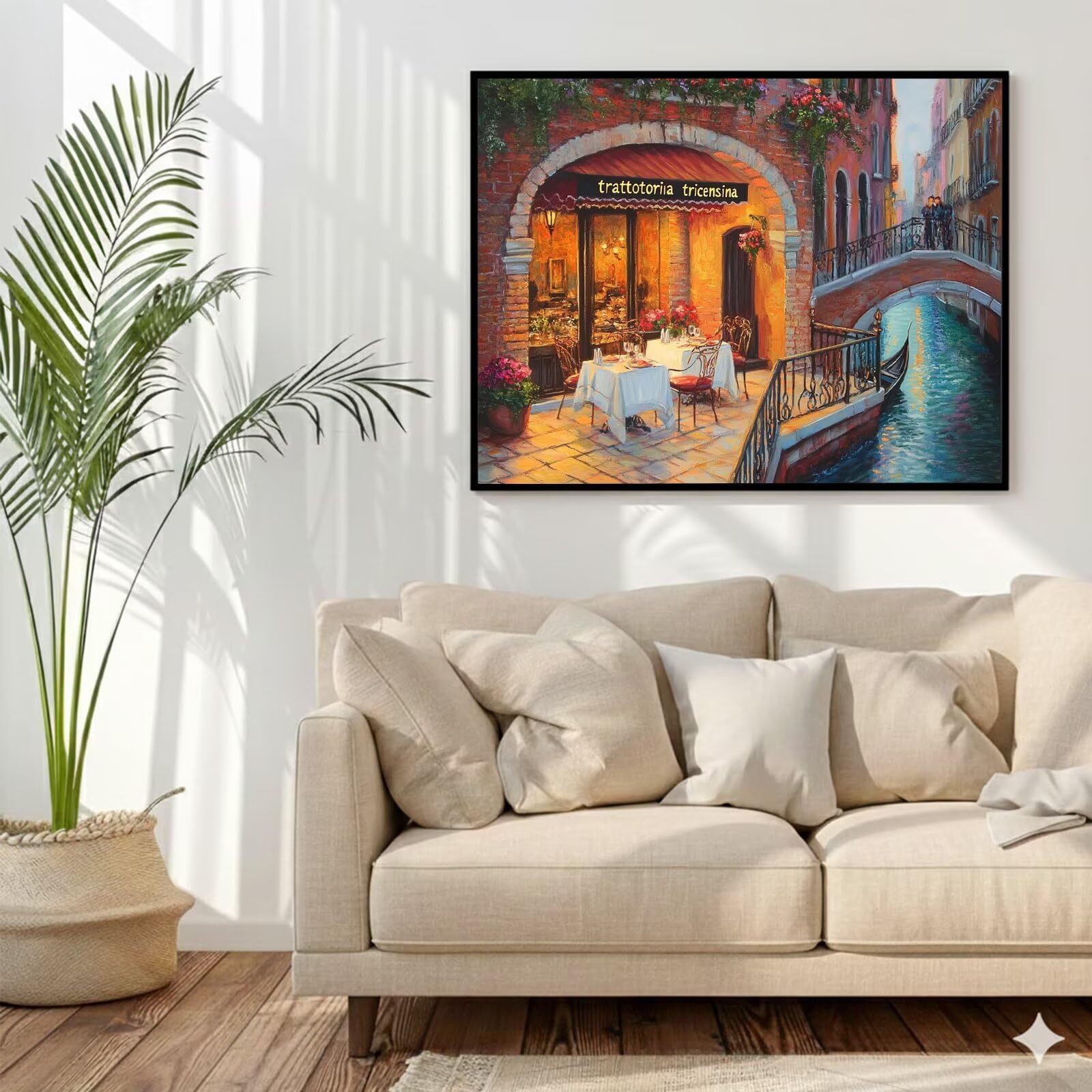 Dipingere con i Numeri Adulti Italia, Kit di Pittura a Olio su Tela DIY con Pennelli Pittura a Pigmento Acrilico, Paint by Numbers Venezia Disegno, Decora la Casa Regalo 70x100cm (Senza Cornice)-#797k