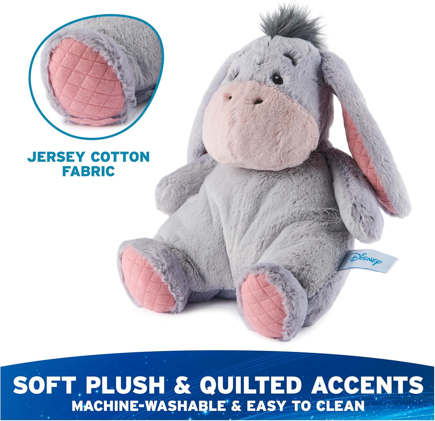 GUND Disney Official Eeyore Oh So Snuggly Plush, Winnie the Pooh, Eeyore Donkey Stuffed Animal for Ages 1 and Up, Grey, 12.5”