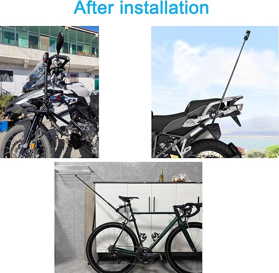 PellKing Motorcycle Bike Handlebar Clamp Mount and 61 Invisible Selfie Stick for Insta360 X5 X4 X3 X2 X ONE RS R GO 3 DJI OSMO 360 GoPro MAX 2 Camera