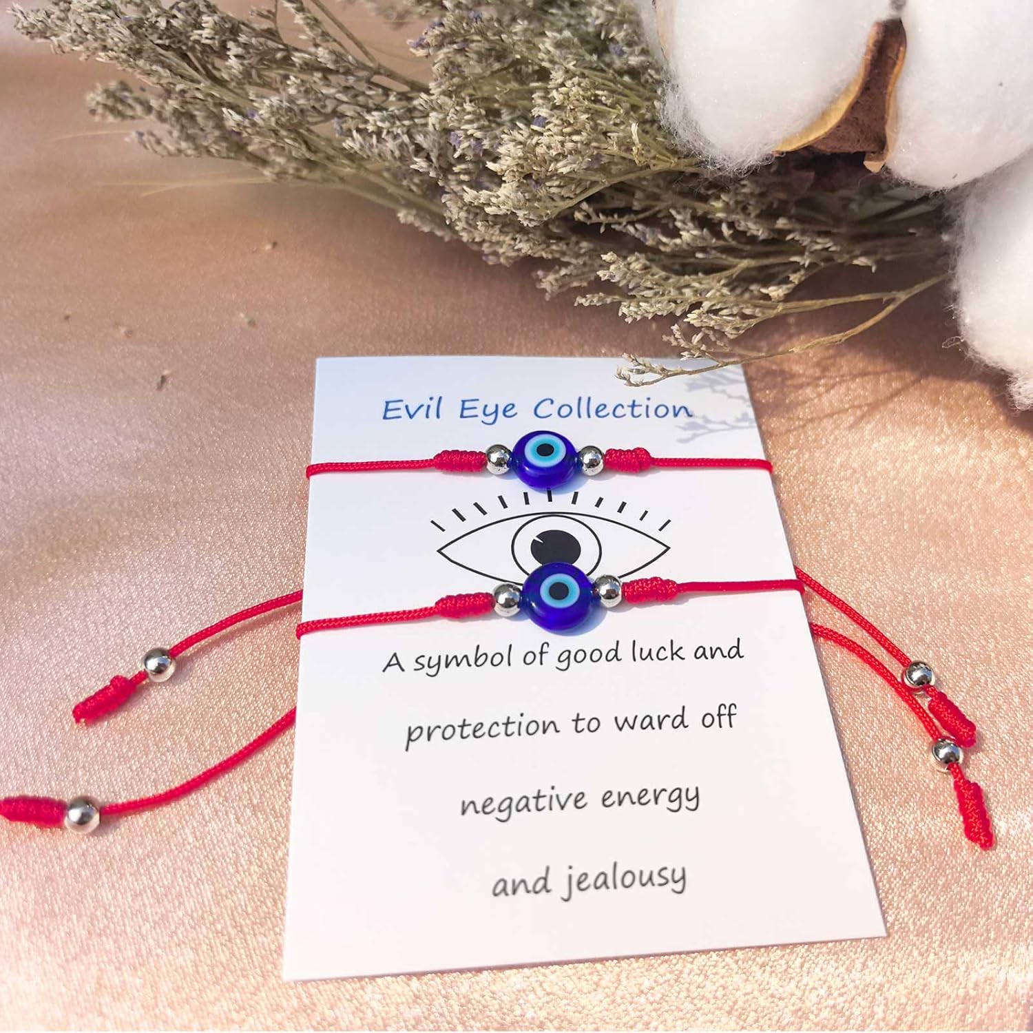 Evil Eye Protection Bracelets for Women, Vanlentines Day Gifts, Adjustable Red String Couple Gifts Lucky Amulet Bracelets with Blue Turkish Evil Eye Bead For Girlfriend Boyfriend - Image 9