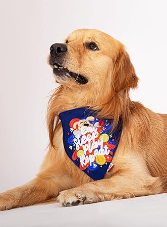 Lana Paws Eat Sleep Play Repeat Dog Bandana Scarf (M-L)