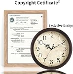 KECYET Wall Clock, Vintage Wall Clocks Battery Operated Quartz Silent Non-Ticking 8 Inch Retro Rustic Style Clock Decorative for Kitchen,Bathroom Home Office (Bronze)