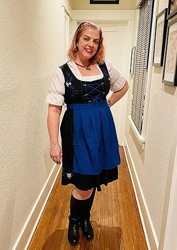 Miniatura 7 de JASAMBAC - Vestido de mujer de 3 piezas, disfraz para Oktoberfest, festival de cerveza bávara alemana