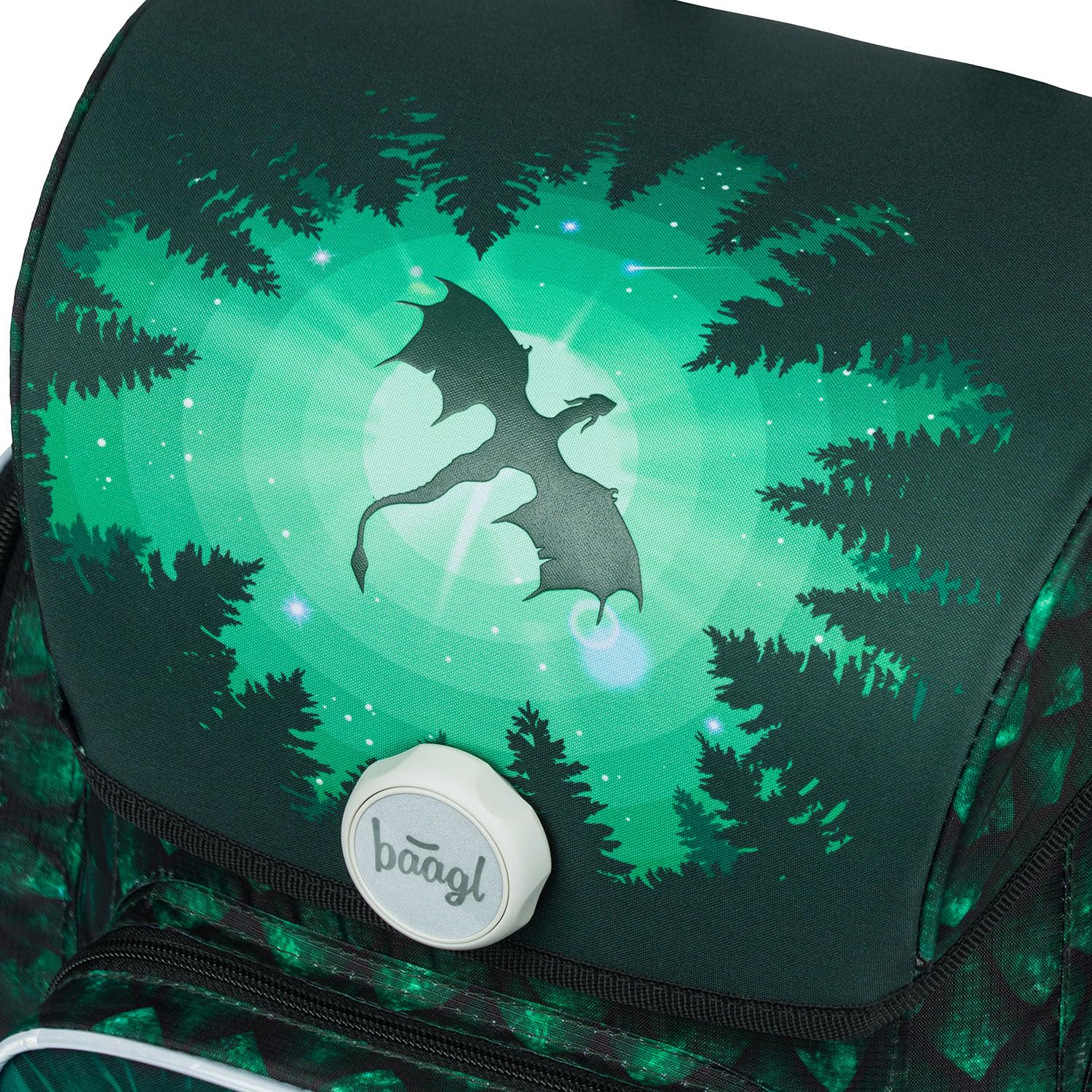 Baagl Mochila escolar para niños y niñas para 1ª clase (o 2ª clase), mochila escolar Ergo para niños y niñas, mochila escolar ligera con correa para el pecho, dragón, 39 x 27 x 17 cm, De moda