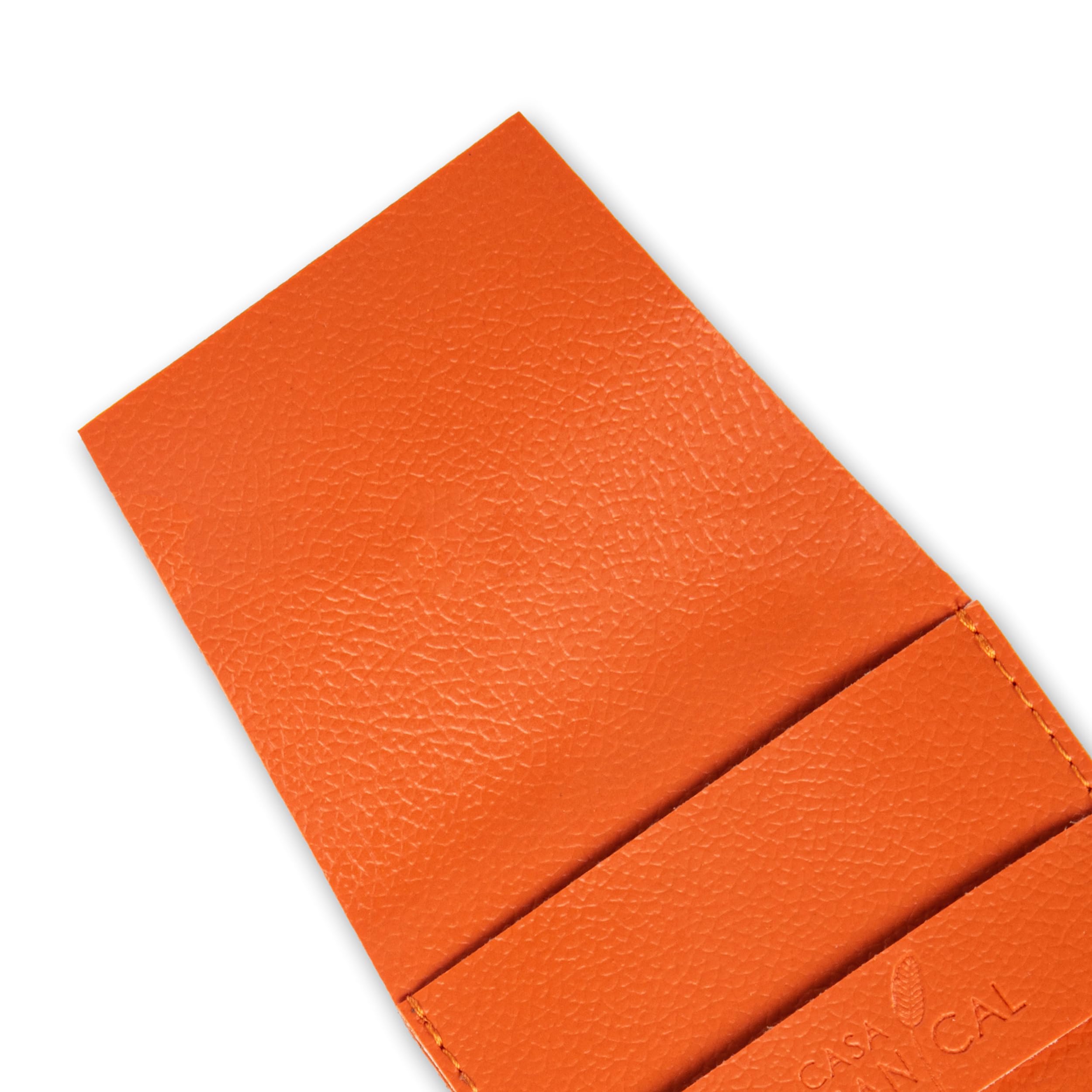 Casa Botanical Leather Pouch, Pocket Cosmetic Bag for Women, Waterproof Makeup Bags, Travel Organizer for Coin Purse, Lipstick, Headphones, Jewelry Accessories - Small Pouches Orange (Orange) 4