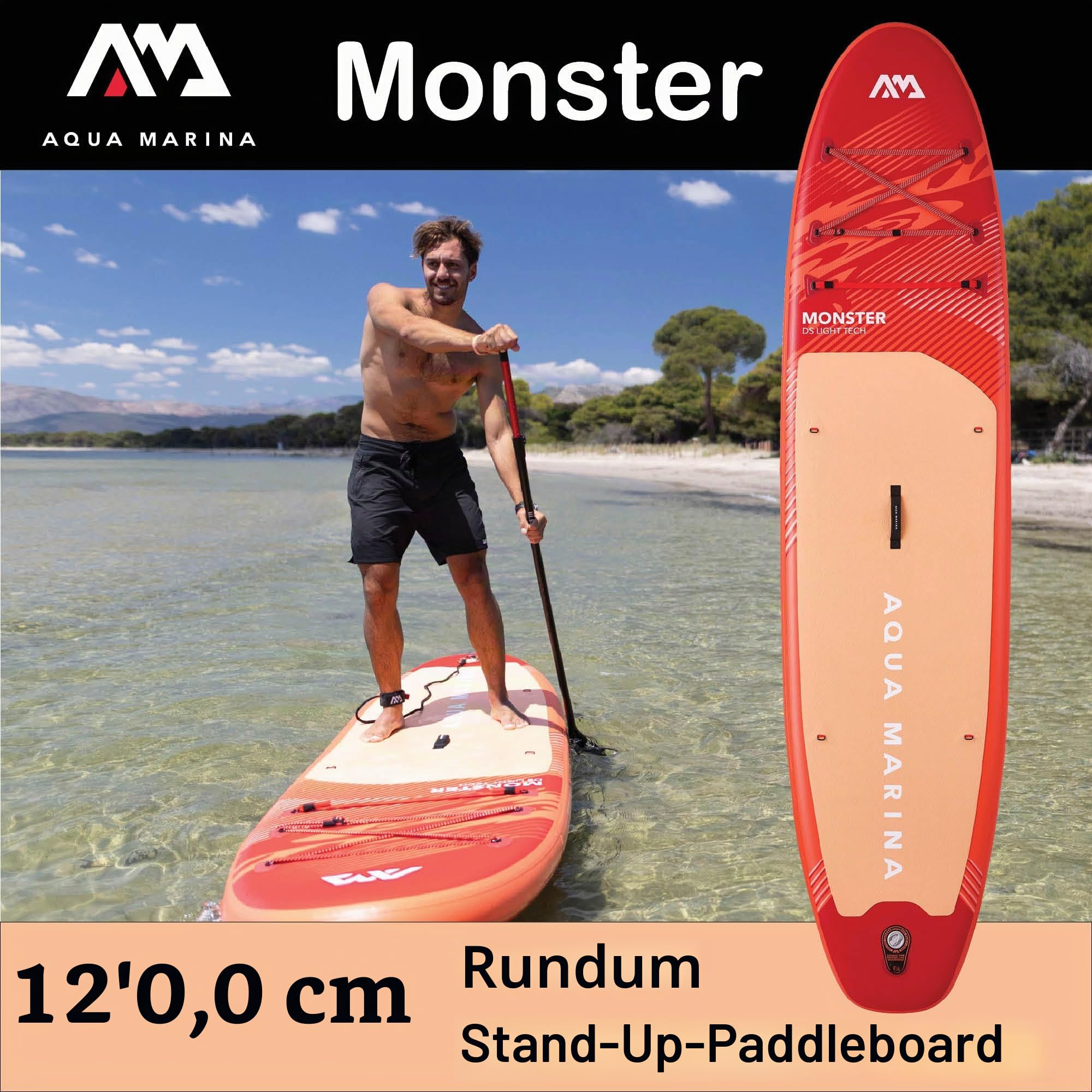 Aqua Marina rundum aufblasbares Stand-Up-Paddleboard-Paket