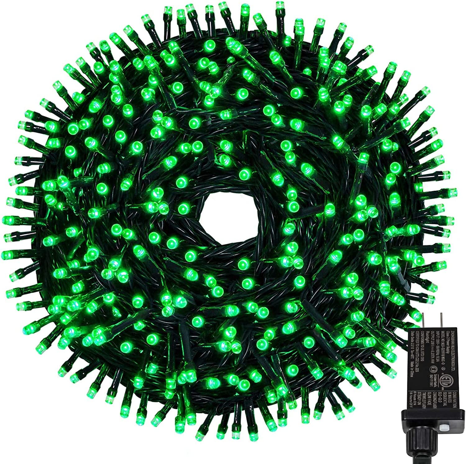 EEW 88FT 240LED Christmas Lights, Waterproof LED String Lights Indoor/Outdoor, 8 Mode Green Wire Christmas Lights for Tree Party Decoration(Green)