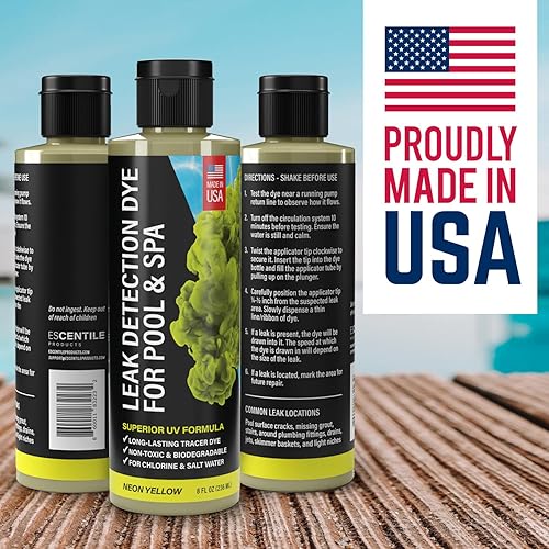 Miniatura 8 de Kit de tinte para detección de fugas de piscina, con 2 aplicadores de precisión, fabricado en Estados Unidos, tinte UV superior de larga duración