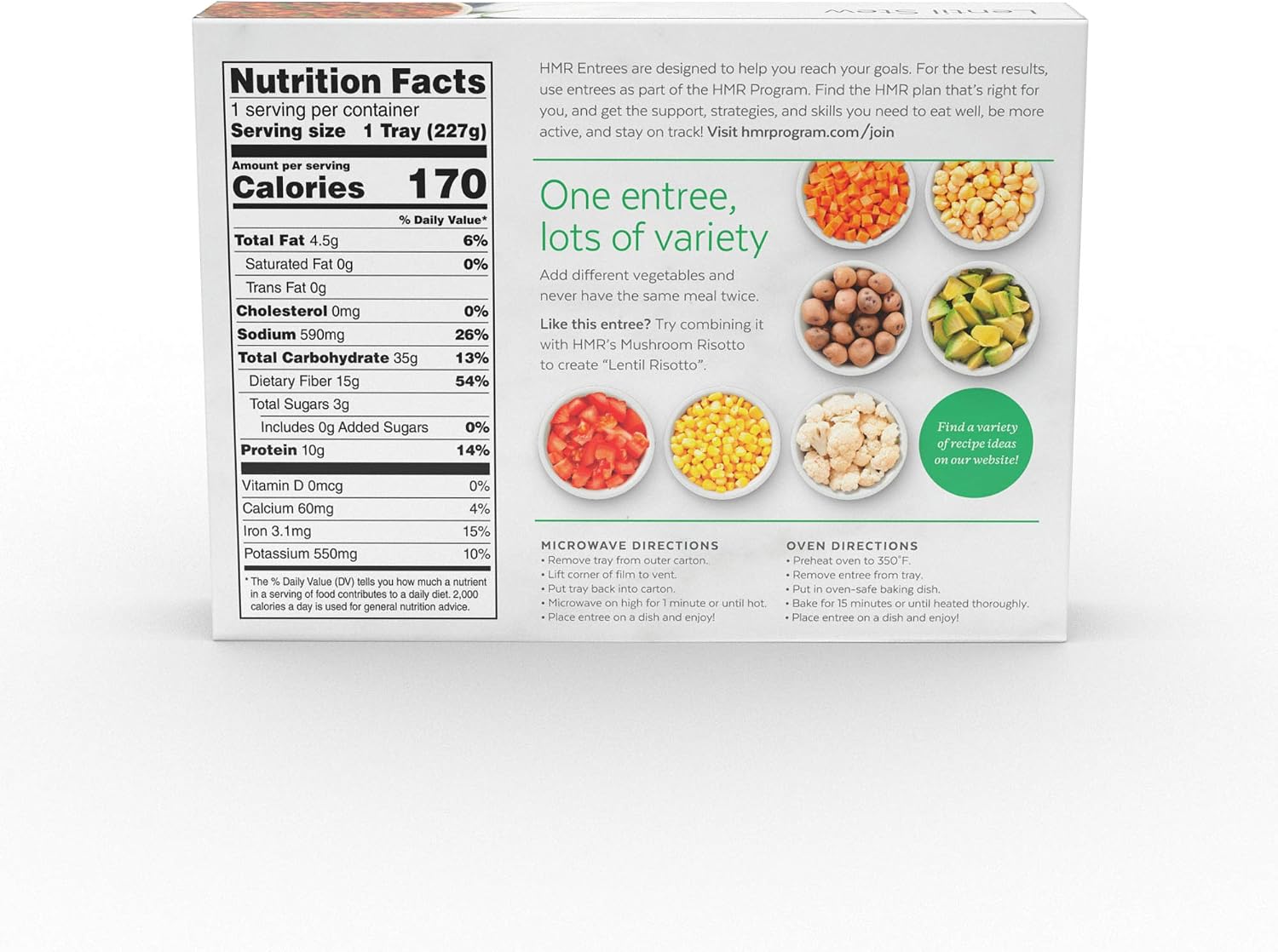 HMR Lentil Stew Entree, 8 oz. Servings, 6 Meals