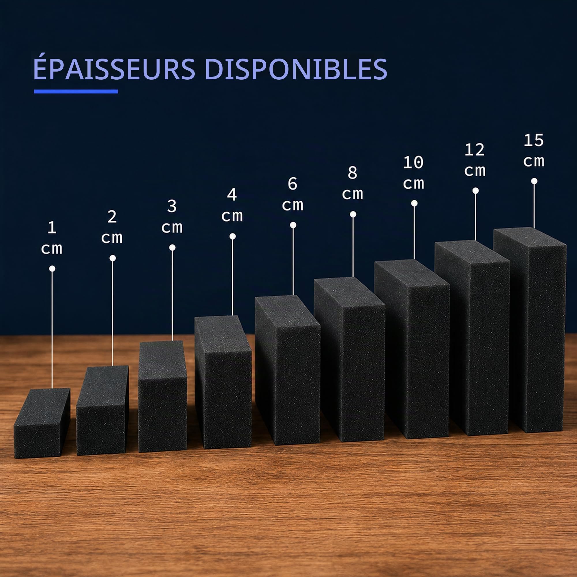 Coussin d'assise en mousse pour canapé en palettes 80 x 120 cm / 5 cm