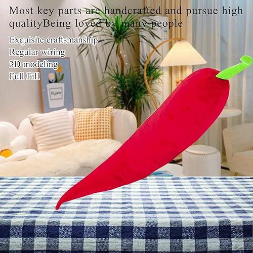Miniatura 4 de AUCOOMA Pimienta de peluche relleno de chile almohada suave regalos muñeca para niños 23.6 pulgadas rojo