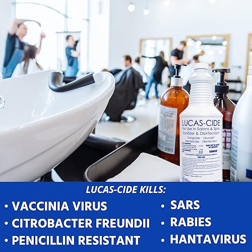 Miniatura 16 de LUCAS-CIDE Desinfectante de salón y spa, desinfectante multiusos para superficies, solución de suministros de limpieza desinfectante EPA, 16 oz