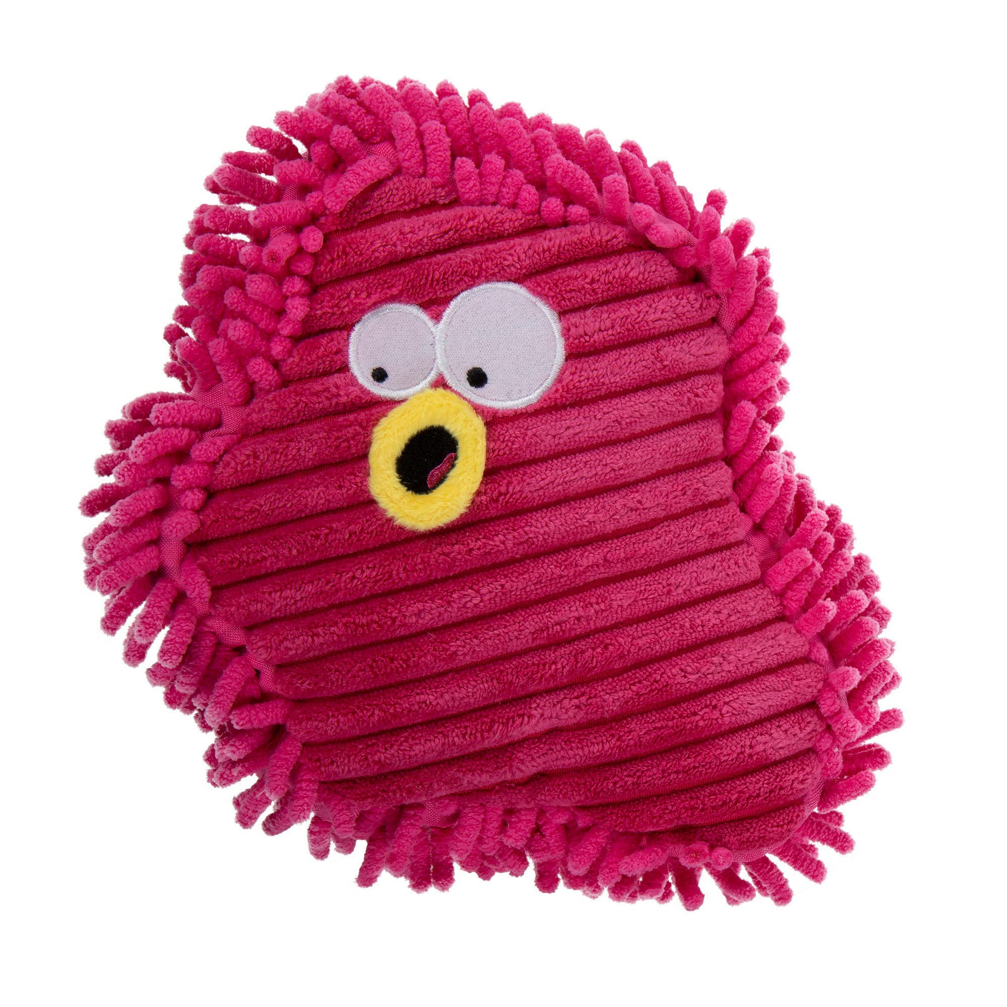 goDog PlayClean Germs Squeaky Plush Dog Toy with Odor-Eliminating Essential Oils, Chew Guard Technology - Pink, Small