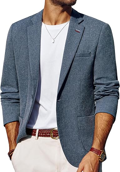 PJ PAUL JONES Mens Blazer Casual Sport Coats Lightweight One Button Suit Jacket for Summer
