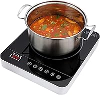 Weceleh 1800W Portable Induction Cooktop - Single Burner Hot Plate, 9 Power Levels, 10 Temps, Timer, Child Lock, Black