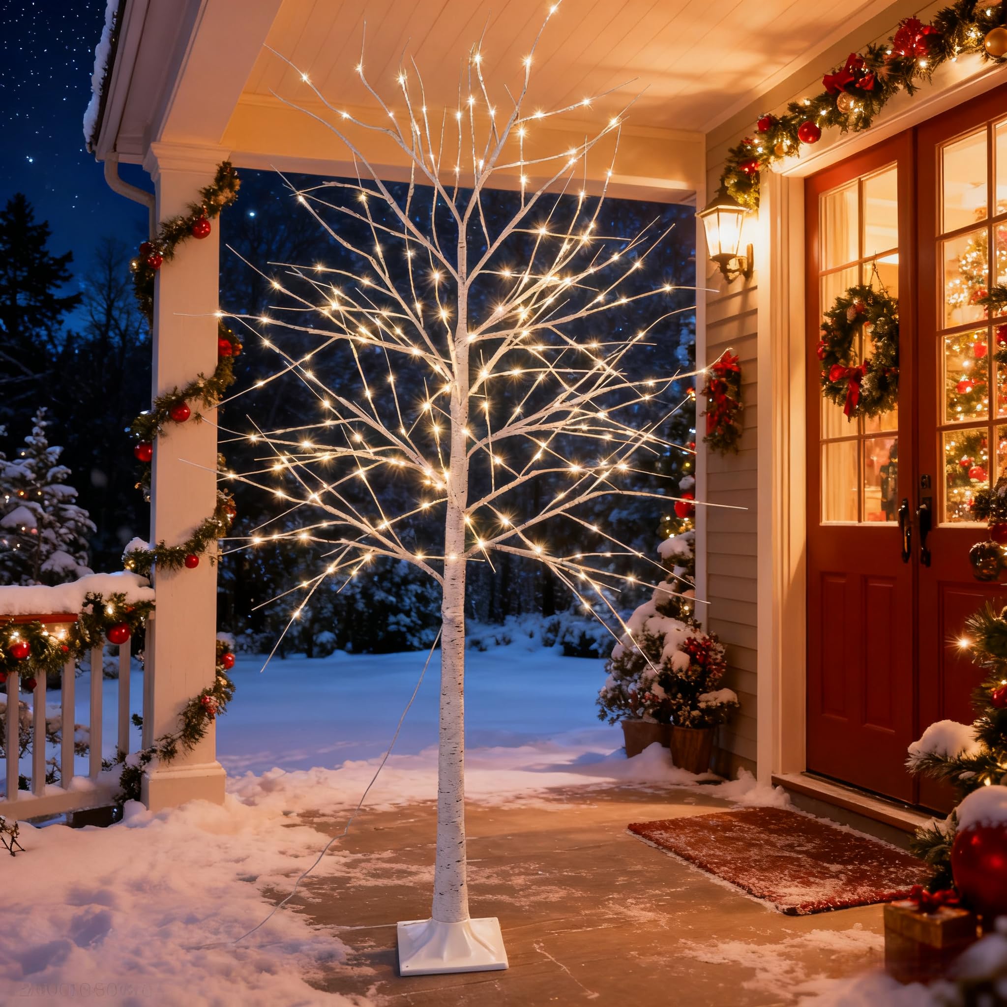 CCLIFE 150cm/180cm/220cm Árbol crezode Navidad Decoracion Led Luces Árbol Función de Memoria Artificial, 8 Efectos De Luces, Blanco Cálido/Blanco Frio,CushHom