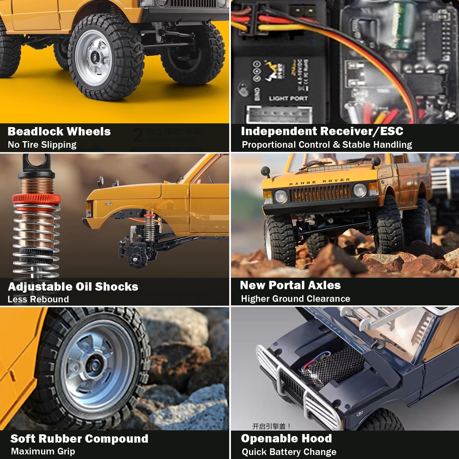 Amazon.com: ARRIS MN168 1/12 Range Rover RC Rock Crawler 4WD RTR