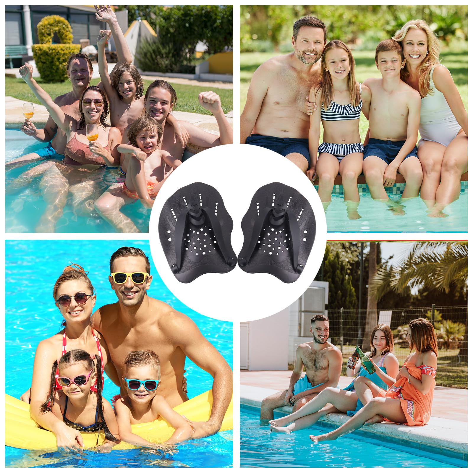 Palette Nuoto, Hand Paddle, Pagaia Manuale da Nuoto, Pinne per Mani Professionale, Accessori Piscina, Palette Professionale Accessori per Esercizio in Piscina per Adulti Unisex