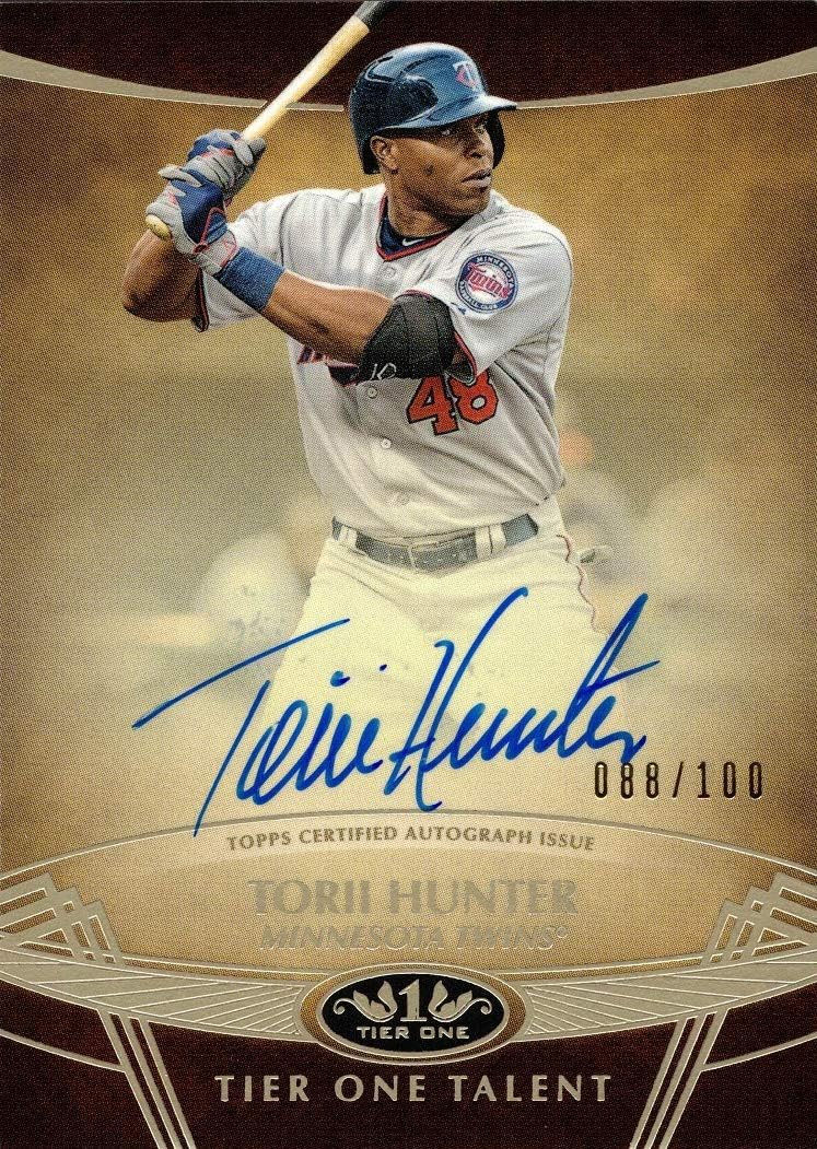2019 Topps Tier One #TTA-THU Torii Hunter Certified Autograph Baseball Card - Only 100 made!