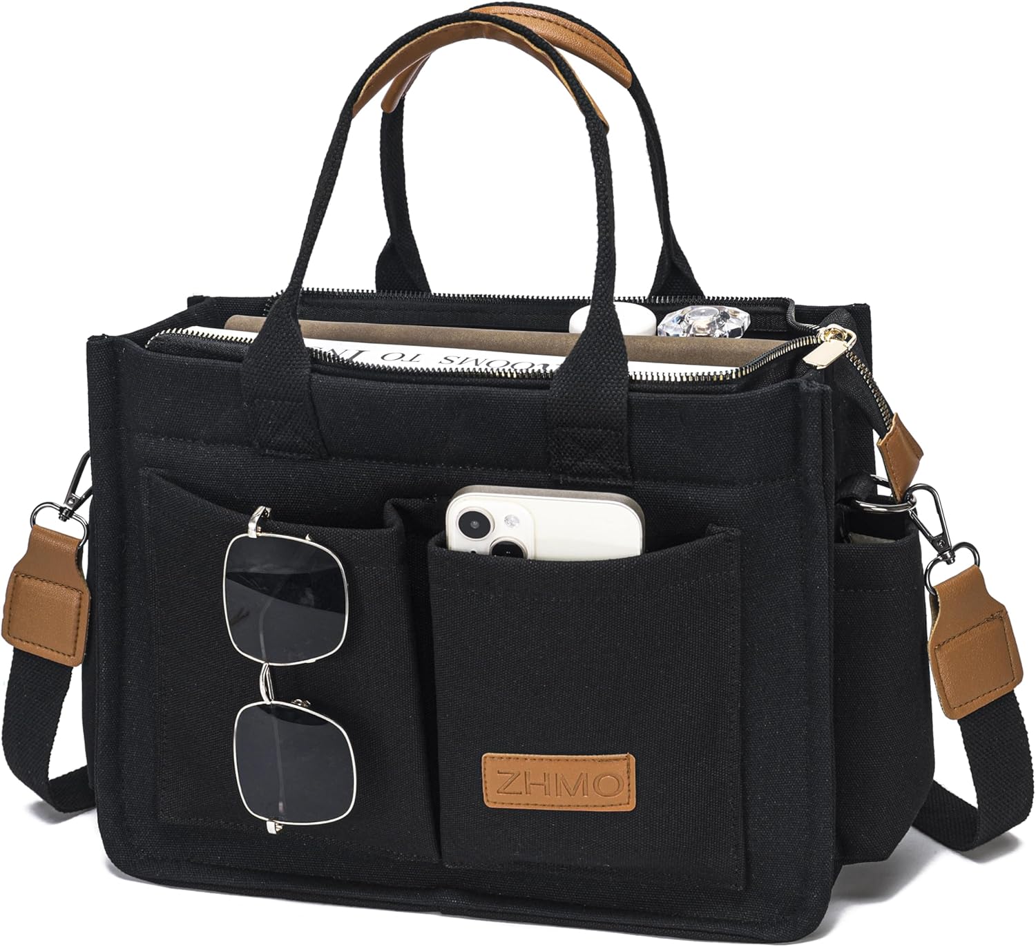 Canvas Tote Bag for Women,Women's Bags Crossbody Bags Work Laptop Tote Bag Large Handbags Purse for Travel Nurse Teacher - Image 9