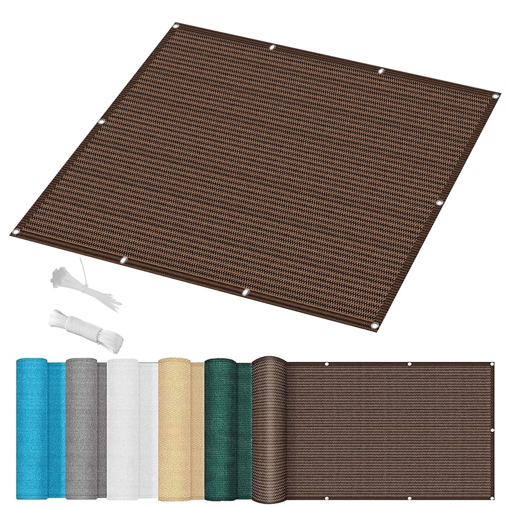 KLGFBDC UV Protection Sail Shade 400x460 cm Rectangle Balcony with Grommets 98% UV Block Waterproof & Air Permeable Canopy for Garden Patio Terrace Brown