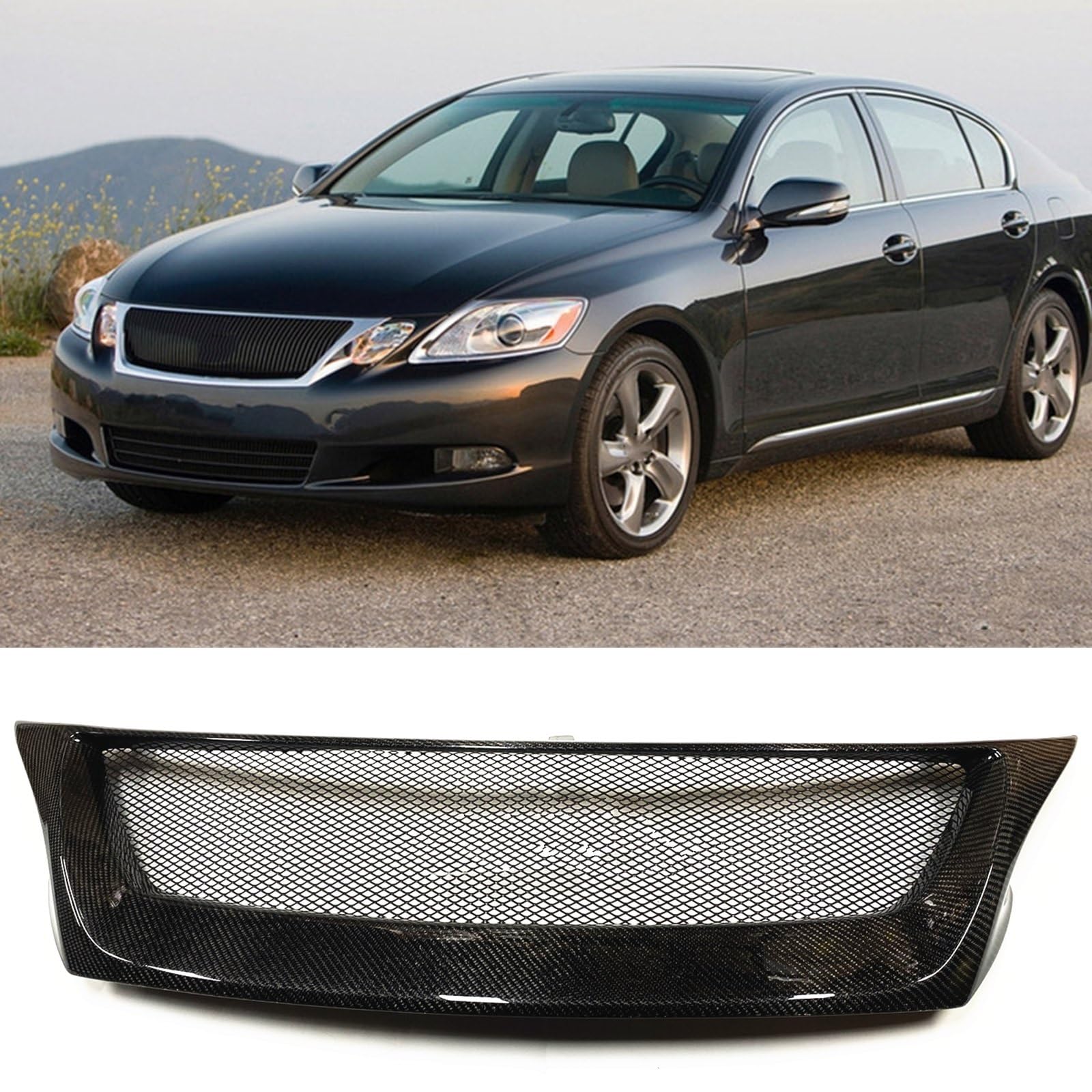 レクサスGS後期フロントグリル艶消しブラック