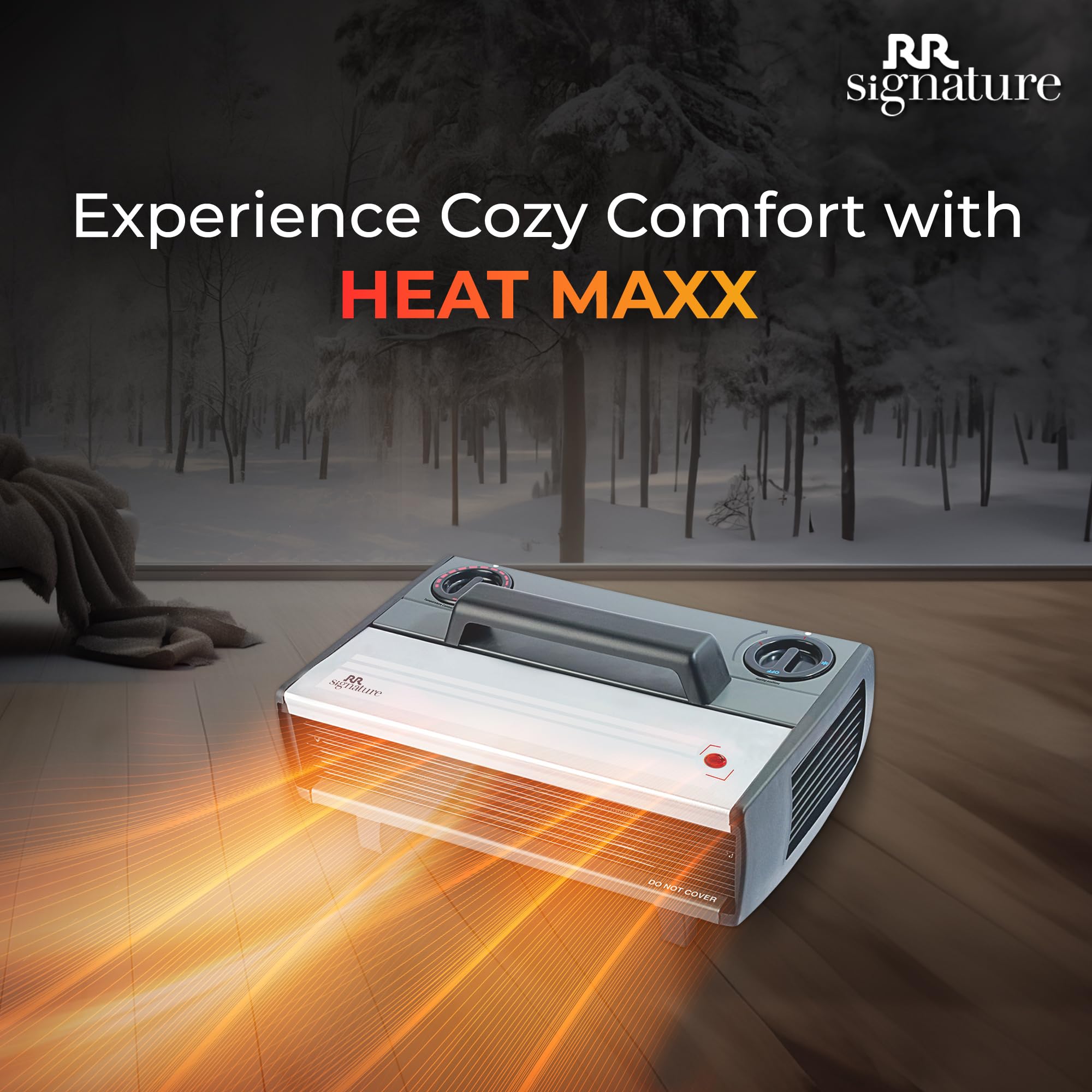 RR Signature HEATMAXX Convector Fan Room Heater 2000 Watt | Twin Turbo Motor & Adjustable Thermostat, Portable Heater for Room with Height Adjustment Option, Heater for Room, Office | 2 Year Warranty 3