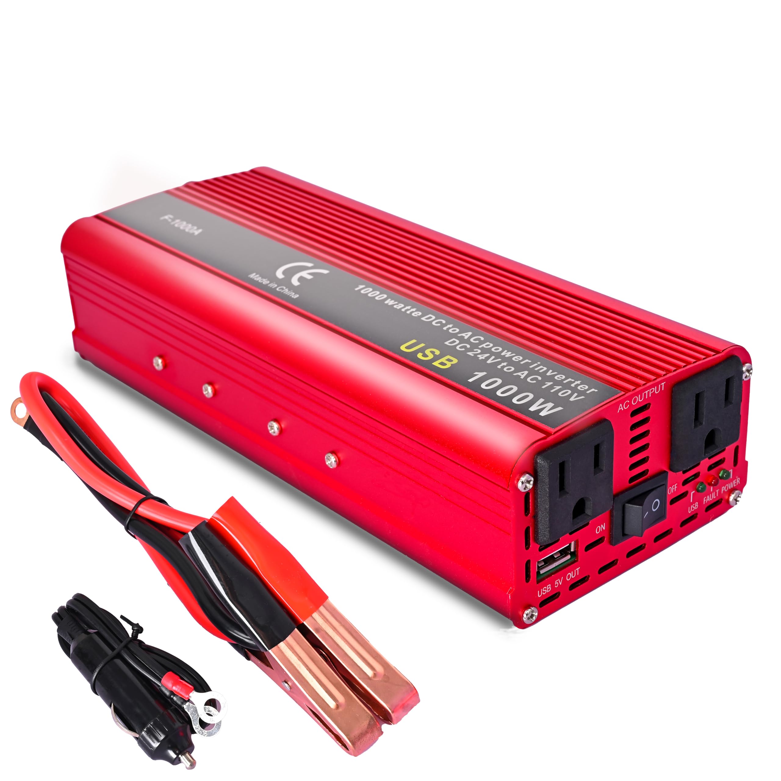 Amazon.co.jp: 1000W パワーインバーター 24V~110V 修正正弦波カー