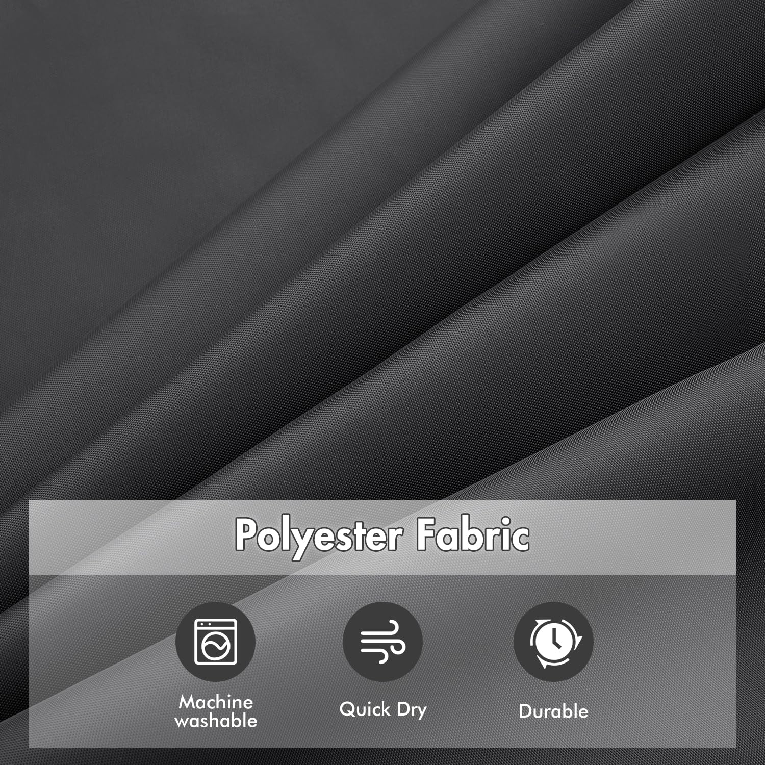 MIULEE Tenda per Doccia 200 x 240 cm Grigio Scuro Impermeabile in Poliestere, Resistente Alla Muffa, Lavabile in Lavatrice con 14 Ganci