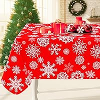 Vista 22 de Smiry - Mantel rectangular de vinilo impermeable con reverso de franela, lavable, a prueba de derrames, para mesa rectangular, comedor, campamento