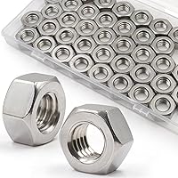 Vista 16 de ZQZ Tuercas hexagonales de 1/2"-13, paquete de 25 tuercas de ferretería de acero inoxidable 304 (A2-70), tuercas de rosca gruesa de pulgada estándar