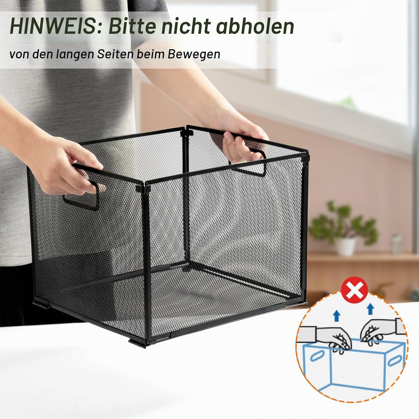 Hängeregister Box, A4 Hängemappen-Organizer, Metallgeflecht-Hängemappenrahmen für Zuhause, Büro, Aufbewahrung und Organisation (32 x 30 x 24,5 cm) Bürobedarf & Schreibwaren