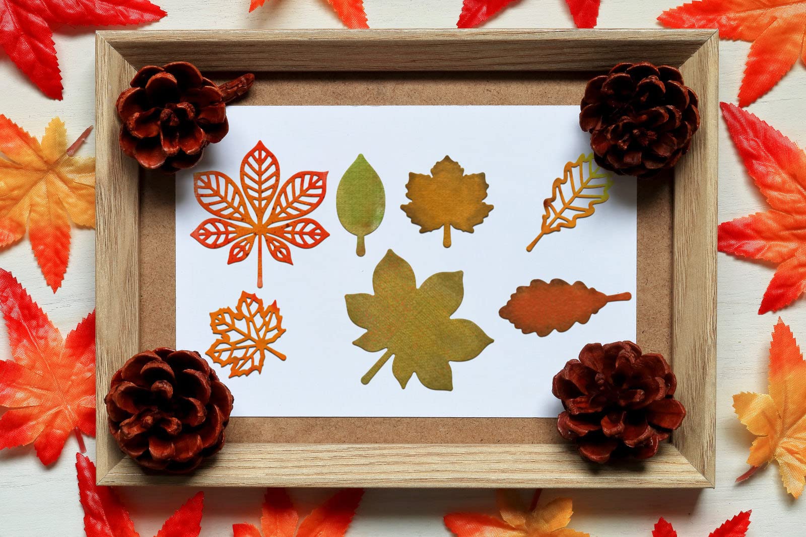 Metal Autumn Leaves Die Cut Set - 4 PC Tree & Foliage Cutting Dies For Card Making, Scrapbooking