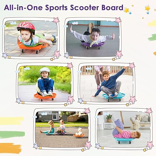Miniatura 2 de HONEY JOY Patinete para niños con asas y ruedas que no se dañan, divertidos scooters deportivos, equipo de juego de gimnasio interior para niños,