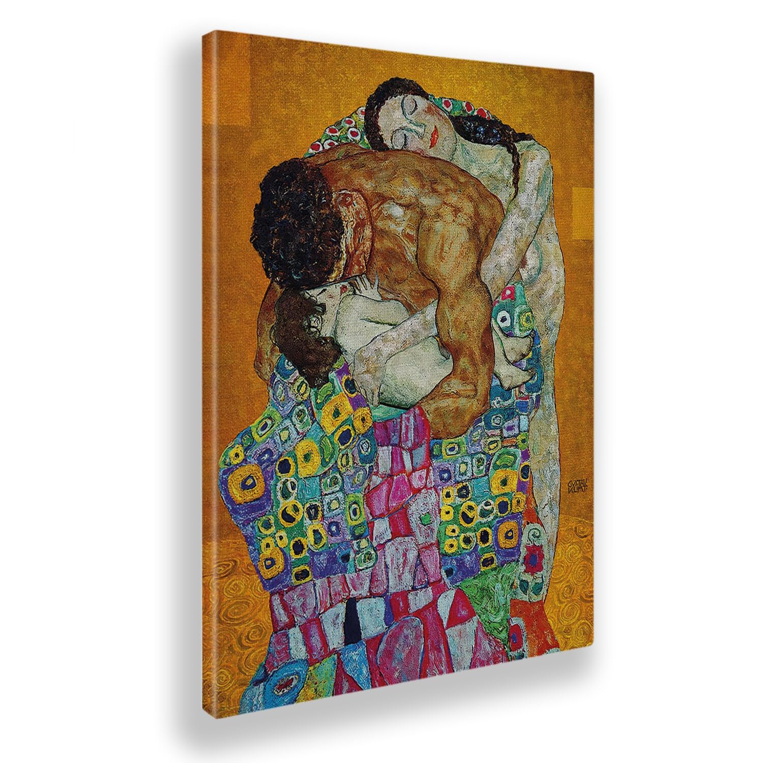 Giallobus - Quadro - Gustav Klimt - La Famiglia - Tela Canvas Telaio Standard - 70x100 - Pronto da Appendere - Quadri Moderni per la casa