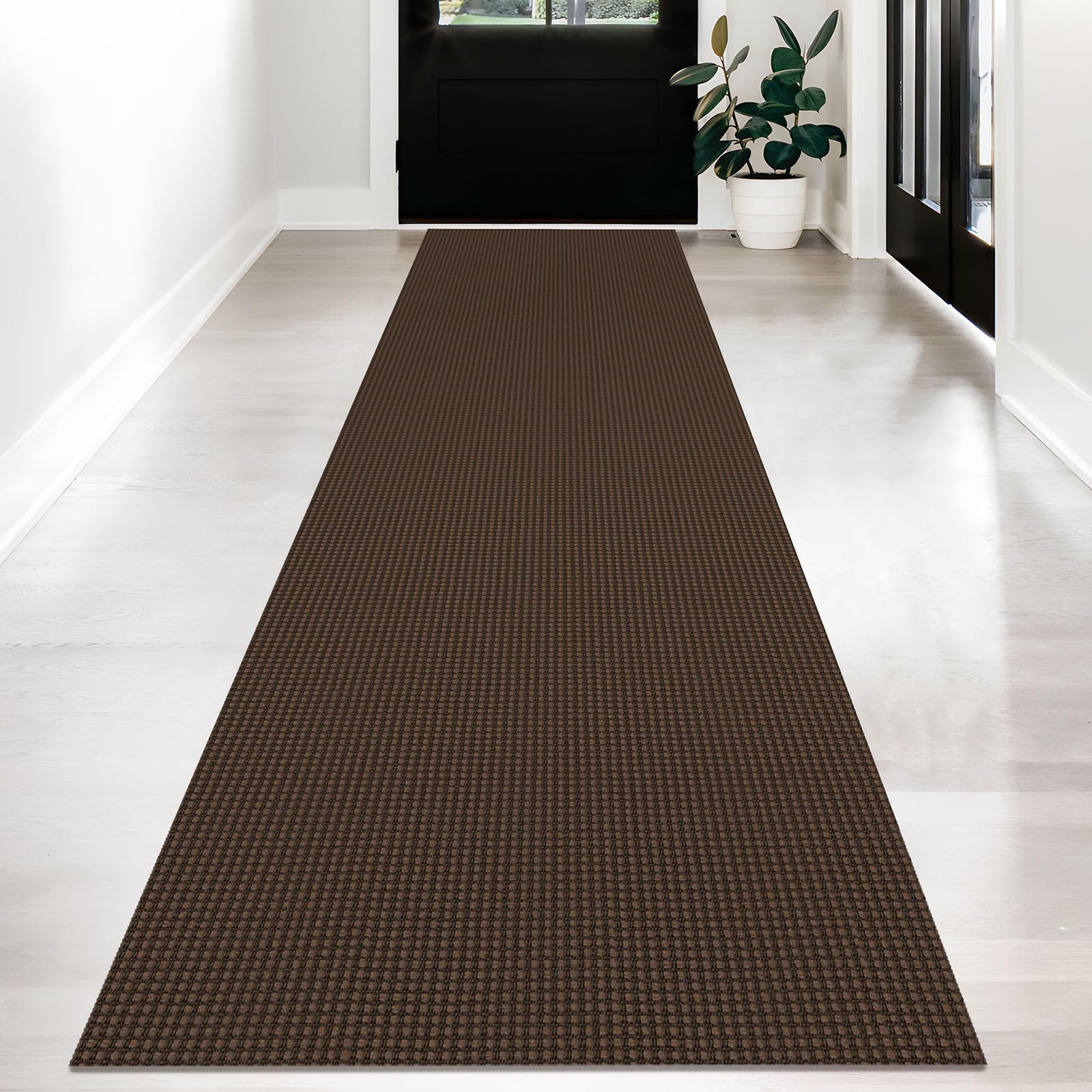 KOZYFLY Long Runners for Hallways 2.6x12 ft Washable Kitchen Runner Non Slip Rubber Backed Hallway Rugs Cotton Entryway Runner Rug Floor Carpet for