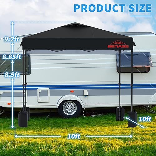 Miniatura 2 de Toldo desplegable de 10 x 10 pies con paredes laterales, carpa fácil de instalar, carpas resistentes para fiestas, carpa para eventos de instalación