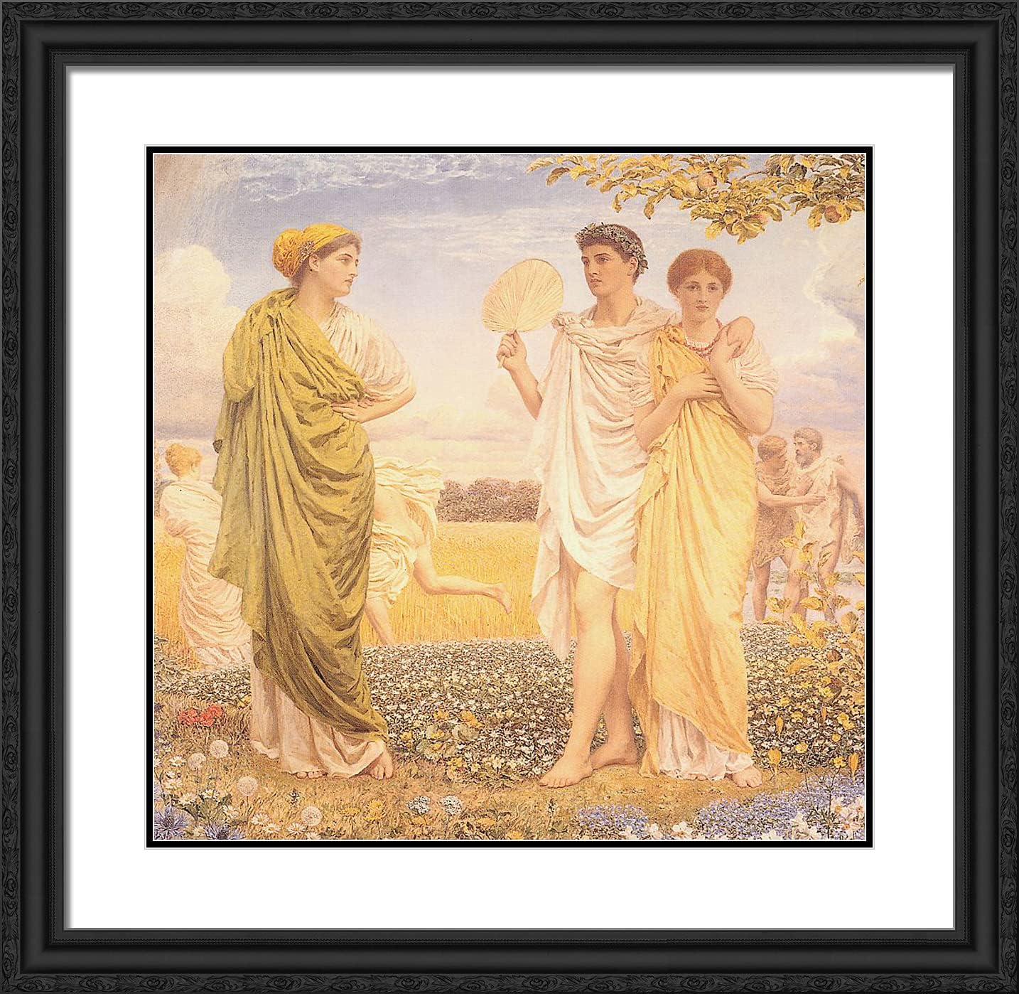 ArtDirect Moore, Albert Joseph 20x20 Gold Ornate Framed Art Print with Double Matting Titled: Loves of the Wind and The Seasons