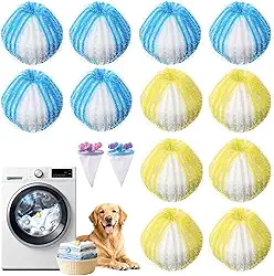 Removedor de pelos de animais de estimação de 14 peças para roupas e máquina de lavar, coletor de pelos de animais de estimação, ferramenta reutilizável de remoção de pelos de cães e gatos, remove