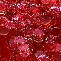 Vista 13 de MR CHIPS Fichas de bingo de plástico para juegos, bolsa de 1000 unidades, colores sólidos y transparentes, color rojo, 3/4 pulgadas